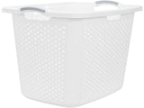 2.5 Bushel XL Plastic Laundry Basket, White, 2 Pack 26172421