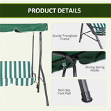 3-Seat Outdoor Porch Swing-Green 10668071