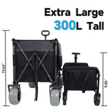 9" x 4" All-Terrain Balloon Wheels! 300L XL Heavy-Duty Folding Wagon Cart - 480lbs Capacity, W2932P317113