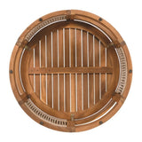 27.95" Acacia Wood Outdoor Coffee Table - Handwoven Rope Accent Boho Patio Table with All-Weather N767P300153A