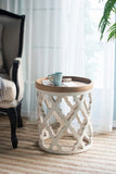 23" Large Distressed White Side Table W2078125380