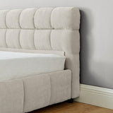 King Size Upholstered Bed ,comfortable upholstered bed frame, Chenille fabric, with headboard and W487P235315