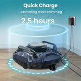 ZUN Cordless Robotic Pool Cleaner Pool Vacuum Self-Parking Dual-Motors LED Indicator 51865721