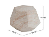 Outdoor/Indoor Lightweight Concrete Side Table,Hexagonal Round Travertine Accent Table N773P253775Z