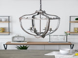 4 - Light Metal Chandelier, Hanging Light Fixture with Adjustable Chain for Kitchen Dining Room W2078138923
