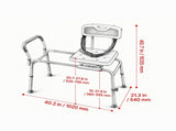 Sliding Shower Chair with Swivel Seat, 400 lbs Tub Transfer Bench with Padded Arms & Backrest, 83323186