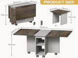 5 Pieces Folding Extendable Dining Table Set with 4 Chairs for 4 Peoples, 55'' Drop Leaf Wood 53461376