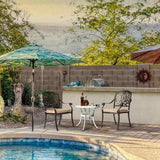 Phoenix Cast Aluminum Round Table, Patio End Table Side Table, Cast Aluminum Cocktail Table, Outdoor 23436052