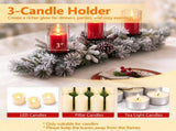 Christmas Flocked Centerpiece Candle Holder with 3 Candle Holders, Artificial Pine Needles & 6 Pine 36756860