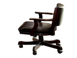 Leatherette Arm Chair with Casters in Cherry and Espresso B016P156862