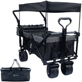 Collapsible Wagon 140L Wagons Carts Foldable with Removable Canopy, Folding Wagon Cart with Wheels T3060P247159