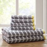 ZUN Cotton Jacquard Bath Towel 6 Piece Set Grey See below B03596398