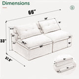 Modular Sofa,No Armrests,At will DIY, Chenille Fabric,Neck Pillow-Back W2108P261275