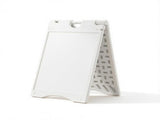White 22" x 28" Weatherproof A-Frame Sandwich Board Sign with Weighted Tank for Outdoor Sidewalk Use 92440687