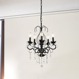 ZUN Classic Vintage Crystal Candle Chandeliers Lighting, 5 Lights Pendant Ceiling Fixture Lamp W1592P165647