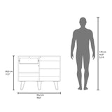 White and Natural Oak Sideboard with Hairpin Legs B062P290287