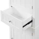 ZUN Tall Bathroom Storage Cabinet, Freestanding Storage Cabinet with Drawer and Adjustable Shelf, MDF 49560889