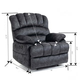 ZUN Large Manual Recliner Chair in Fabric for Living Room, Gray W1803130584