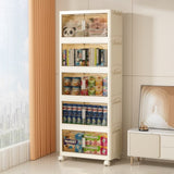 19.69" Side Wide Folding Storage Cabinet ,5 Tiers,19.69"11.81"50.00",Collapsible Storage Bins with W2873P207557
