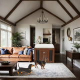 30.25"L, 2 in 1 Night Stand with Storage & Dog Crate, Luxury Wooden Side Table Dog Kennel, End of N843P293628W