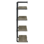 ZUN Black and Grey Driftwood Metal 24-inch Wall Shelf B062P153482