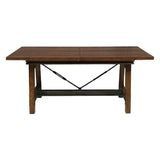 Unique Look Wood Framing 1pc Dining Table w Extension Leaf Industrial Design Casual Dining Furniture B01163512