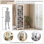 ZUN ON-TREND Stylish Design 30 Shoe Cubby Console, Contemporary Shoe Cabinet with Multiple Storage WF309309AAK