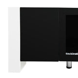 ON-TREND Modern TV Stand 34.2" Non-heating Electric Fireplace, High Gloss Entertainment Center 85586042