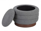 Round Rotating Storage Footstool with Solid Wood Frame, No Assembly Required Makeup Chair with 5.5 77685920