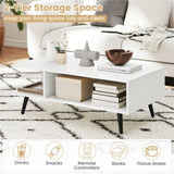 Rectangle Coffee Table with 2 Open Compartments-White 93354194