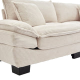 Corduroy Sofa Sleeper Couch Loveseat Sofa with Pillows Comfy Upholstered Deep Seat Sofa for W676P184129