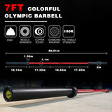 Barbell Bar Plates 7.2Ft Solid Iron Fitness Weightlifting 16209704