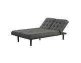 Dark Gray Futon Sofa Biscuit Tufting Seat Back 1pc Sofa Adjustable Headrest Converts to Chaise Couch B2741P314816