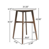 Mid-Century Modern Round Wooden Bar Table 42" High Bar Table with Tapered Legs for Kitchen, Dining N780P244910W