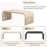 TREXM Minimalist Coffee Table with Curved Art Deco Design for Living Room or Dining Room WF317095AAD