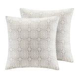 6 Piece Embroidered Cotton Reversible Comforter Set Ivory Full/Queen B035128872