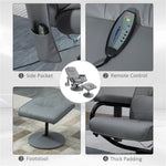 ZUN Gray massage chair with footstool, vibration massage recliner with remote control,Office 81162941