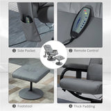 ZUN Gray massage chair with footstool, vibration massage recliner with remote control,Office 81162941