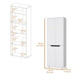 FM FURNITURE Keyser Multistorage Kitchen Pantry with 5 Shelves and 4 Doors, White/Black B128P321071