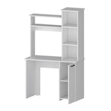 White 3-Tier Storage Shelves Computer Desk B062P175110