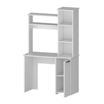 ZUN Grant White 3-Tier Storage Shelves Computer Desk B062P175110