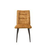 Modern Velvet Dining Chairs 2-Piece Set-Soft Cushioned Seats with Iron Frames in Mustard Yellow N842P284569Y