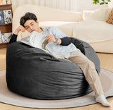 ZUN Bean Bag Chair 4Foot Luxurious Velvet Ultra Soft Fur with High-Rebound Memory Foam for Adults Plush W2510P206556