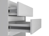 Dresser 43"H, Jewelry Box, Mirror, Single Door Cabinet, Two Drawers, White B097132972