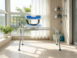 Sliding Shower Chair with Swivel Seat, 400 lbs Tub Transfer Bench with Padded Arms & Backrest, 83323186