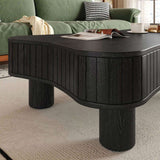 Lift Top Coffee Table for Living Room 42" - Fluted Panel Hidden Storage, Silent Hydraulic Lift, W1445P317474