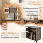 ZUN Cat Litter box with Cat scratching post, Cat Apartment, Cat House, locker 88610669