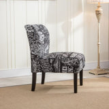 Capa Chalkboard Shadow Print Fabric Armless Contemporary Accent Chair T2574P164261