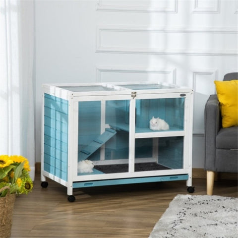 ZUN Pet cage /Wood Rabbit Hutch （Prohibited by WalMart） 78361989