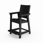 ZUN Black Modern Counter Chair – Sleek HDPE Poly Lumber for Dining, Patio, and Garden Comfort B195P198783